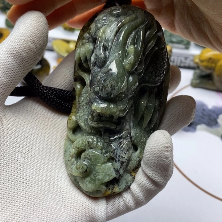 岫岩河磨玉（透闪石质玉）手把未镶嵌呵*
