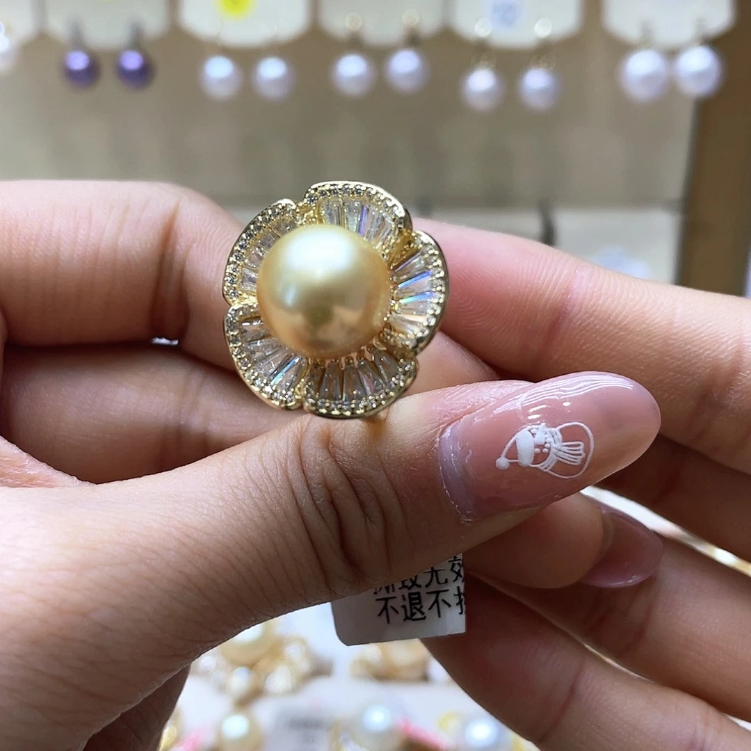 海水珍珠戒指银S925镶嵌