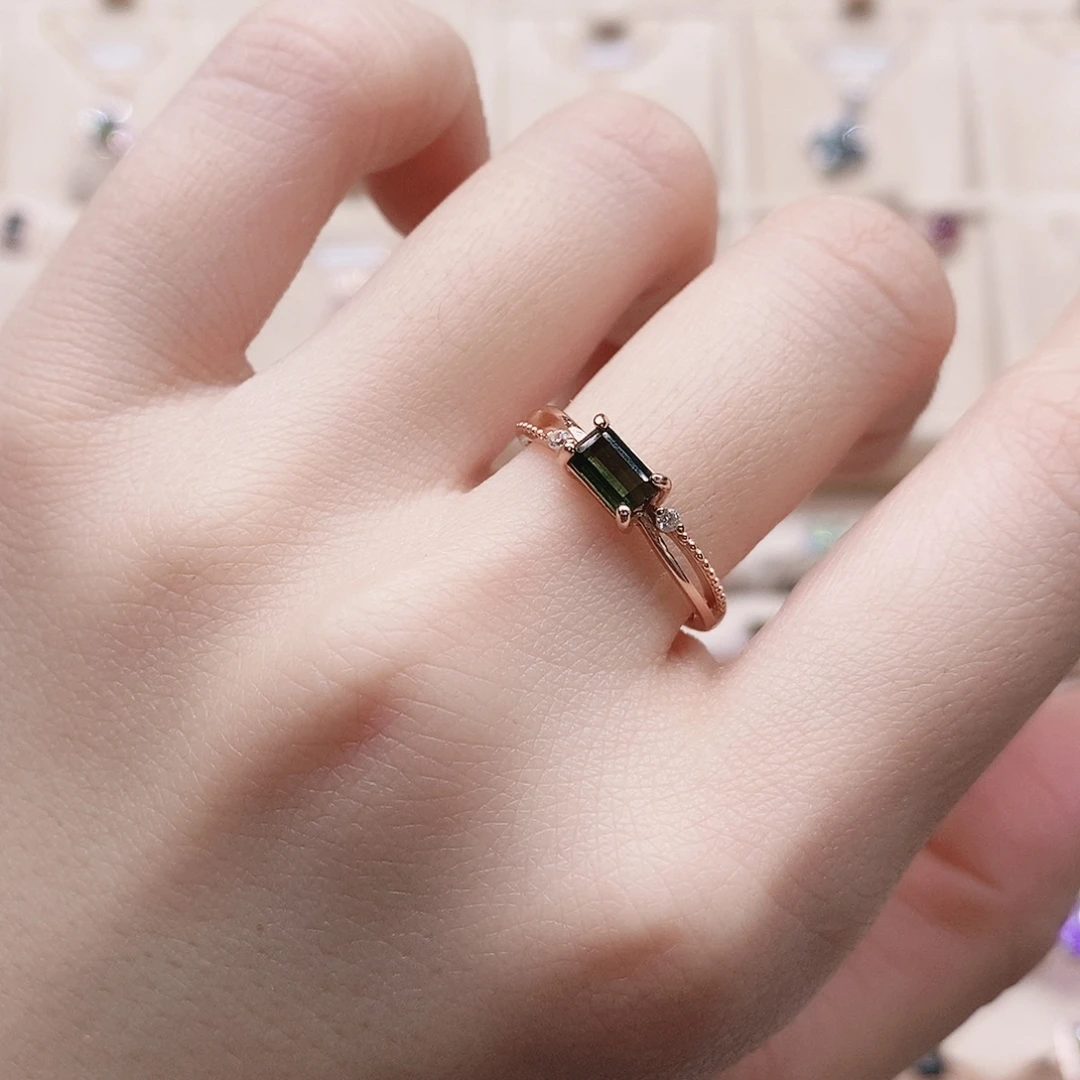 碧玺戒指银S925镶嵌戒指