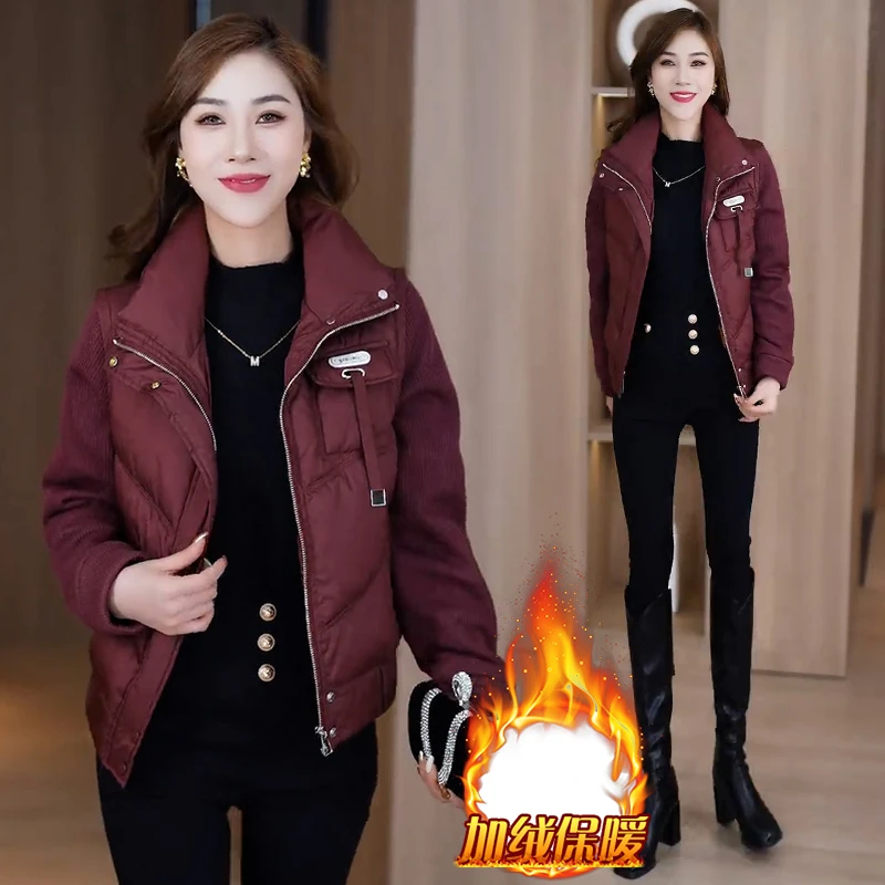 美式复古气质棉服女2025年冬季新款小个子时尚加棉加厚保暖外套