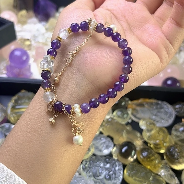 紫晶颈饰银S925镶嵌水晶