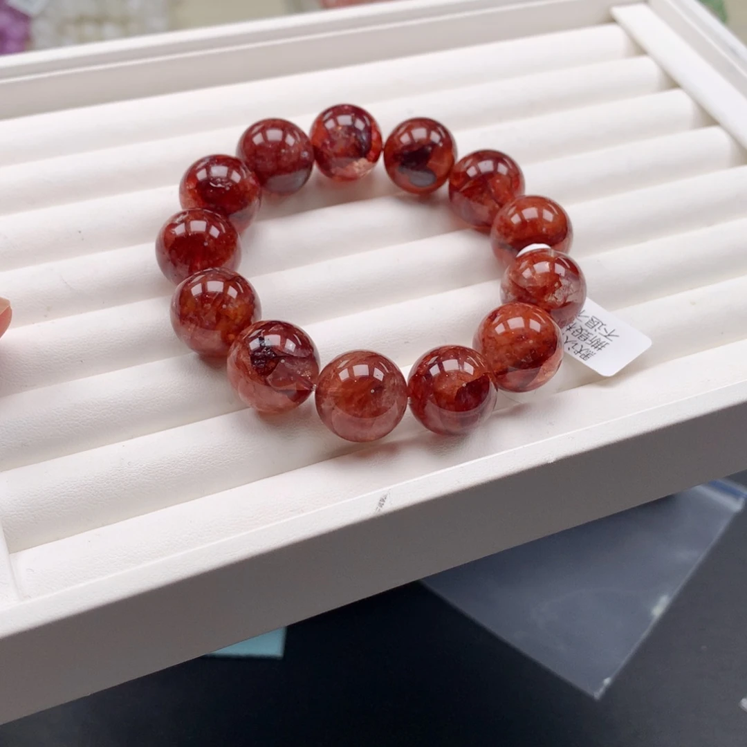 水晶手串未镶嵌红胶花17，B25