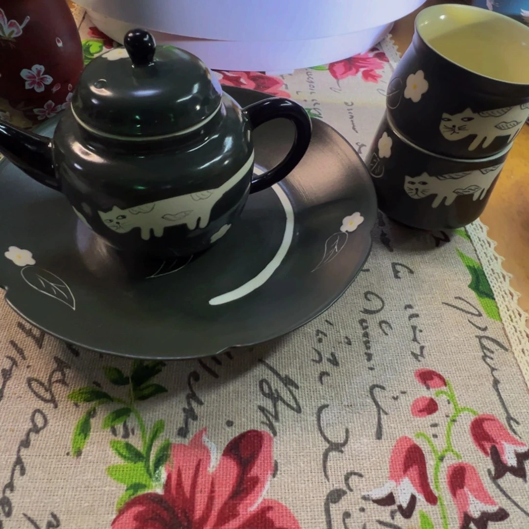 初六的拽猫茶壶套组一壶两杯➕壶承