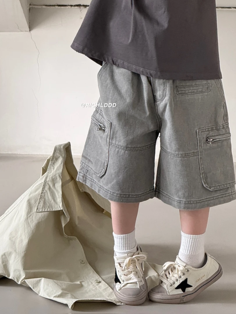 【NO退NO换】卤蛋童装春款工装定制/水洗布高级定制短裤男女童25016