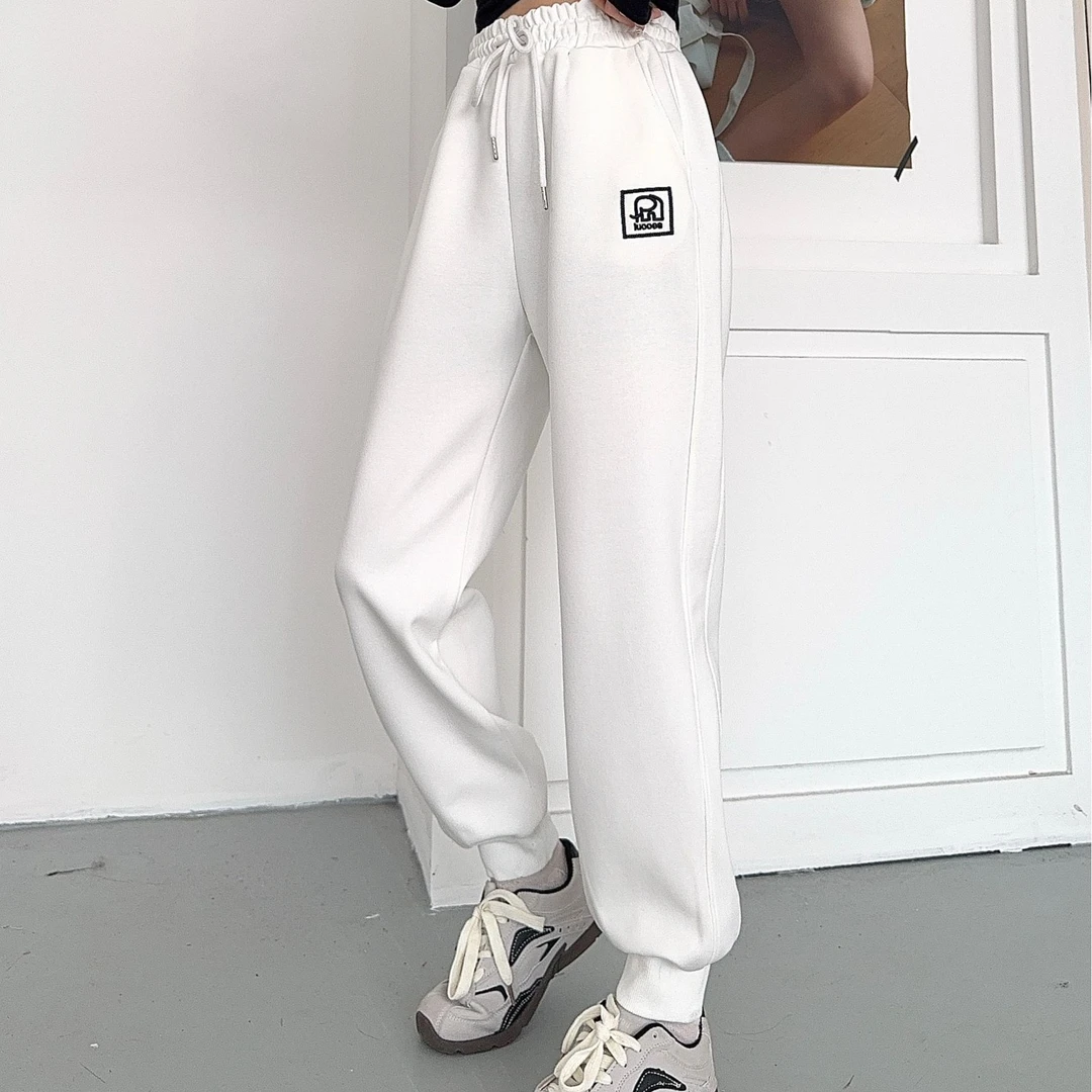 K232秋季新款时尚韩版百搭刺绣小象字母女士休闲运动卫裤25-151