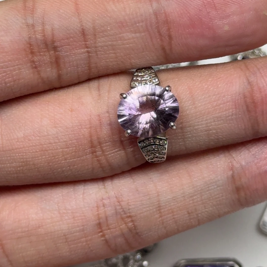 银S925镶嵌戒指紫晶