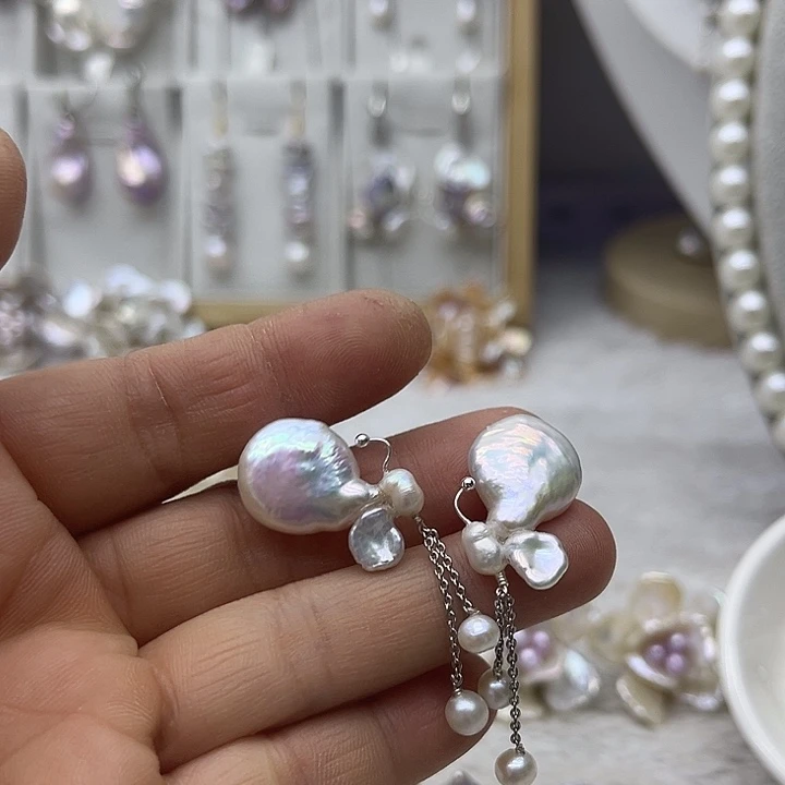 银S925镶嵌淡水珍珠颈饰