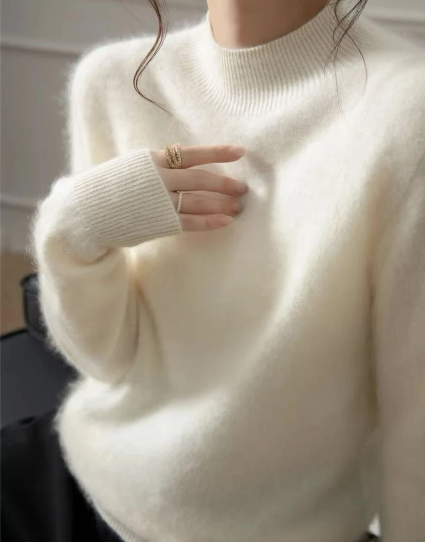 羊绒半高领休闲打底