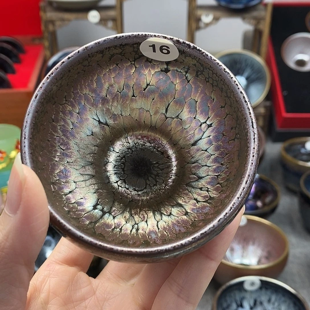 茶盏彩金油滴波体