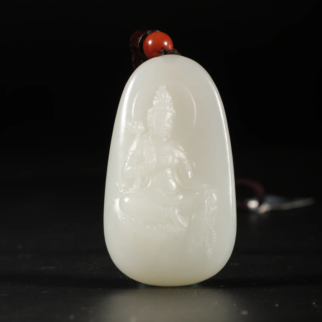 lot8859 和田玉羊脂观音挂件/云南典藏