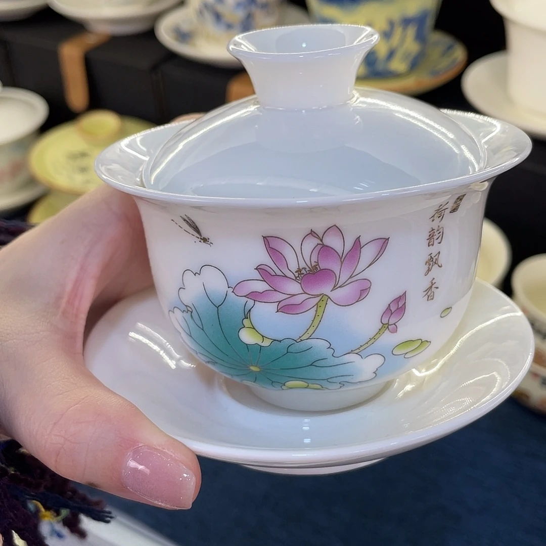 陶景德陶瓷盖碗茶具