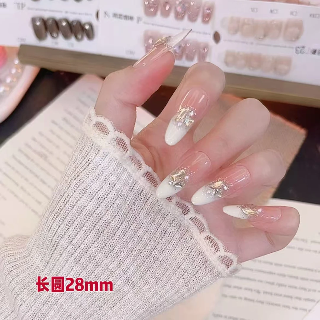 【裸粉佳人】3080号纯手工10片穿戴美甲