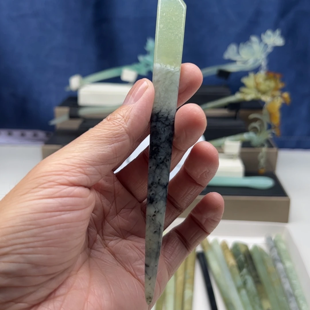 蛇纹石玉未镶嵌福利发簪宜*衍