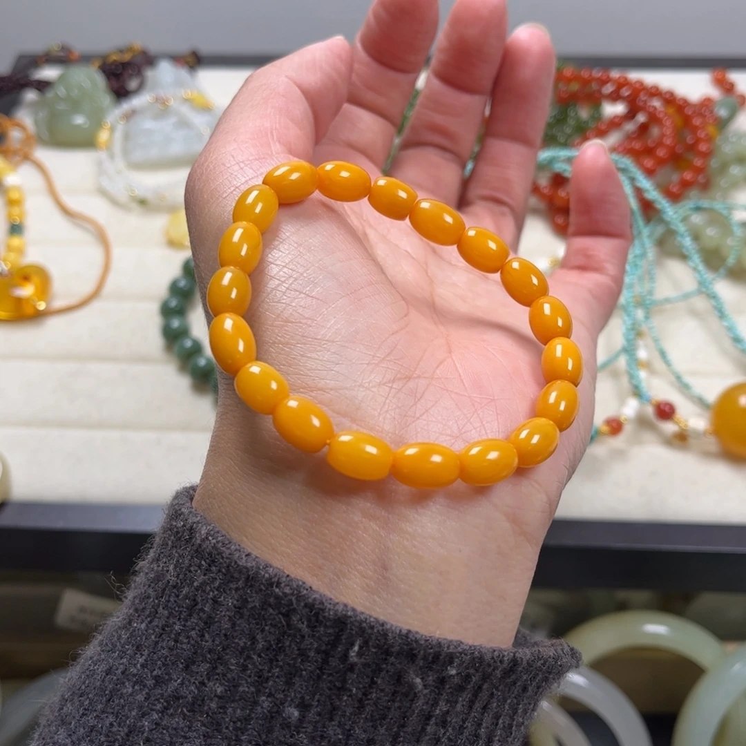 蜜蜡未镶嵌手链单圈