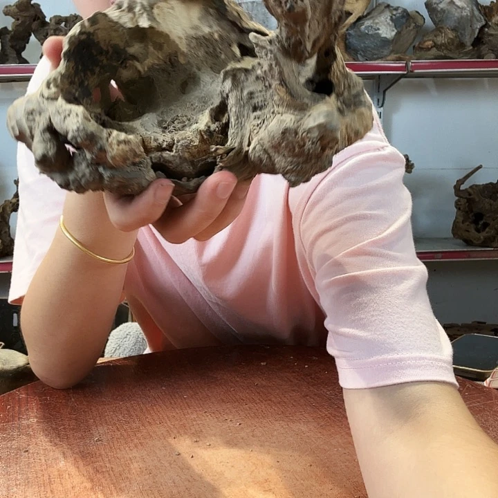 星***石香榧木黄荆随形小摆件底座