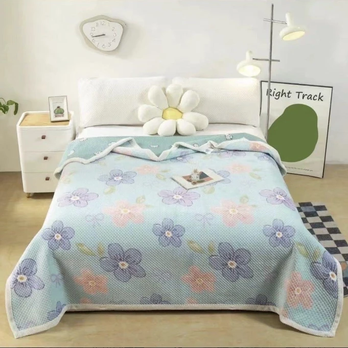 牛奶绒床盖（幸福朵朵）【晓伟专属】