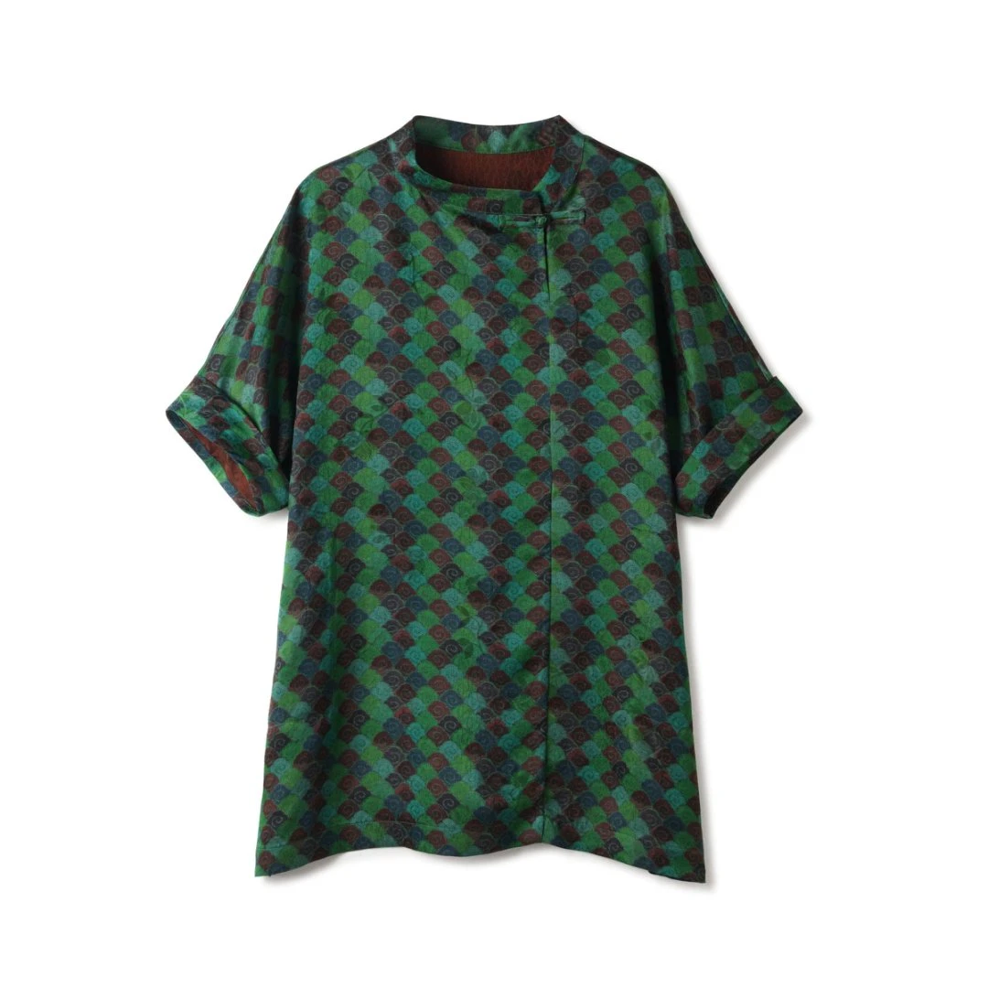 【祥云】40姆米欧非特香云纱夏季新款桑蚕丝时尚上衣LBW24165-As