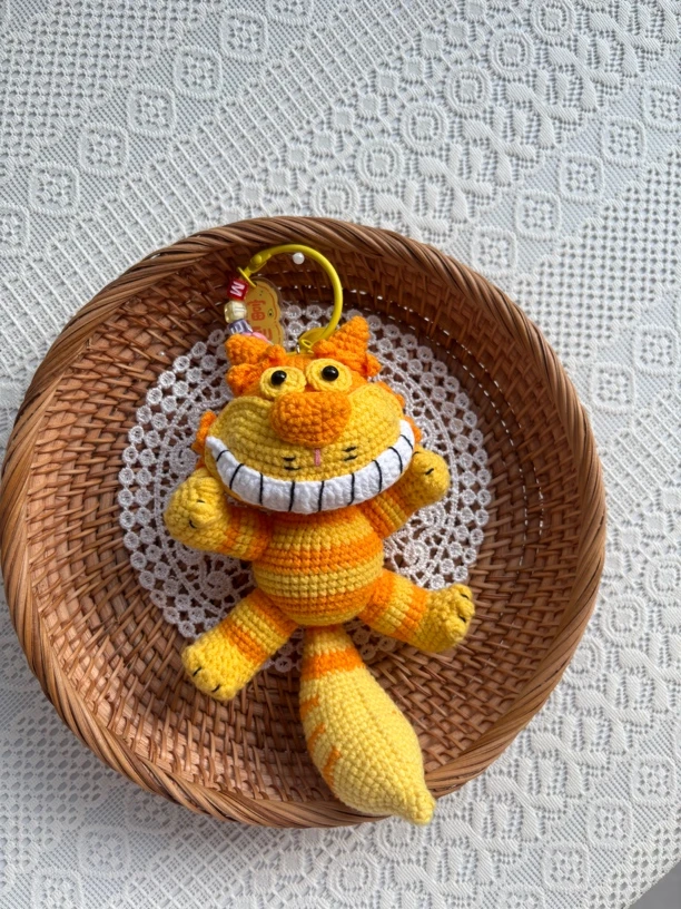 纯手工毛线针织玩偶挂件财俊猫挂件