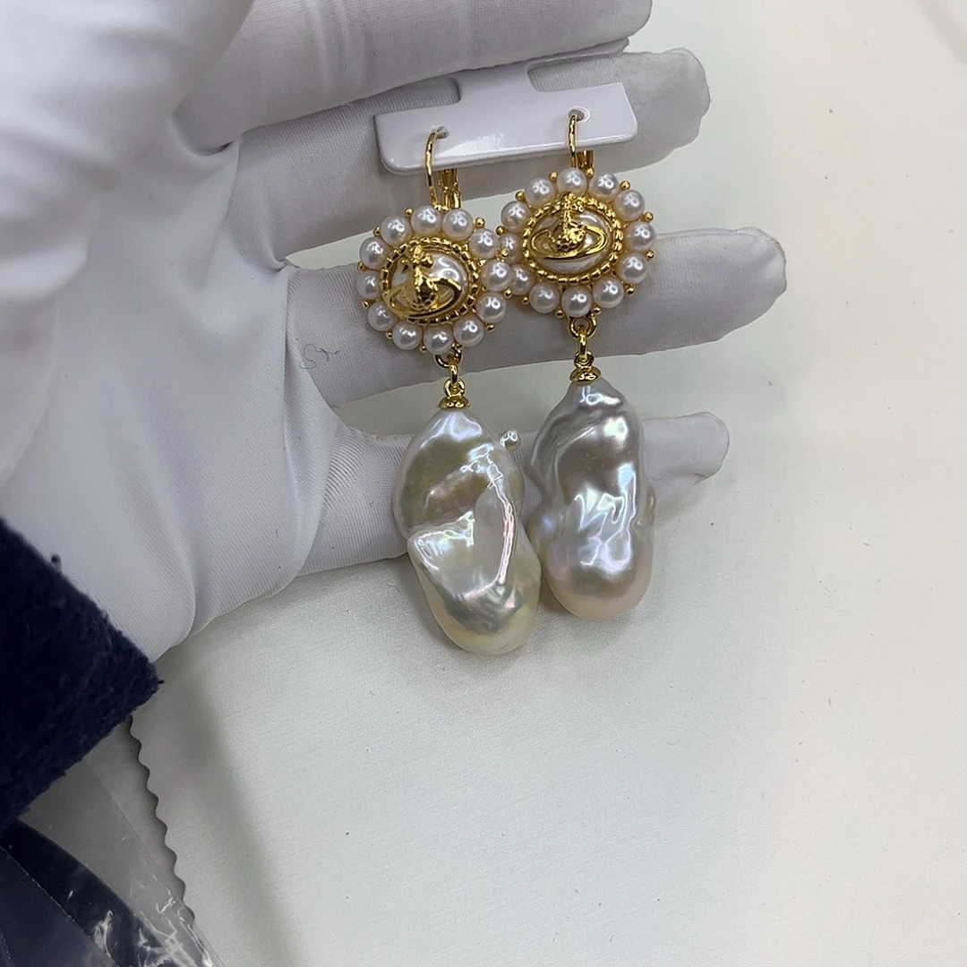 淡水珍珠耳饰合金