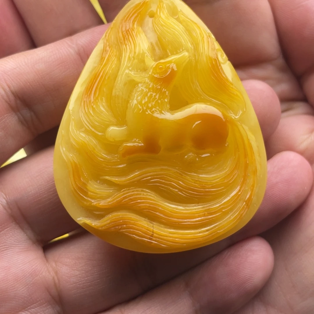 琥珀未镶嵌颈饰天然琥珀蜜蜡