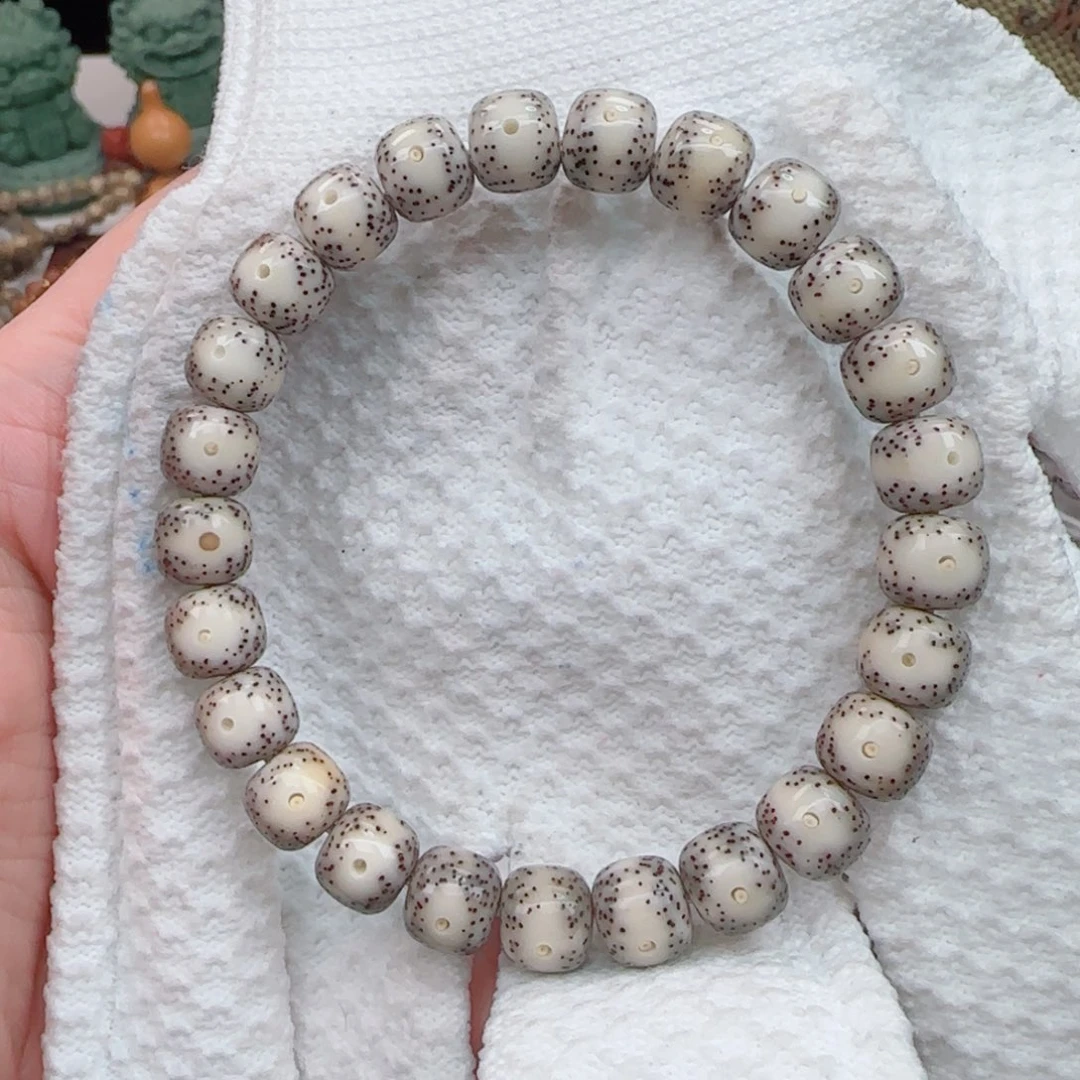 手串星月菩提骨瓷白双留白月朗星稀9*8