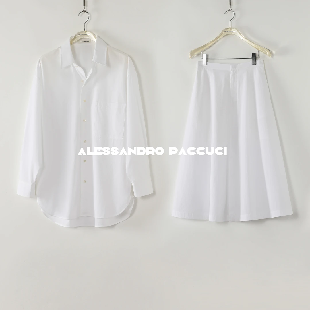 AP洛哥52053HC/52081QB【云羽织夏】全棉仿近江晒皱感衬衫/半身裙