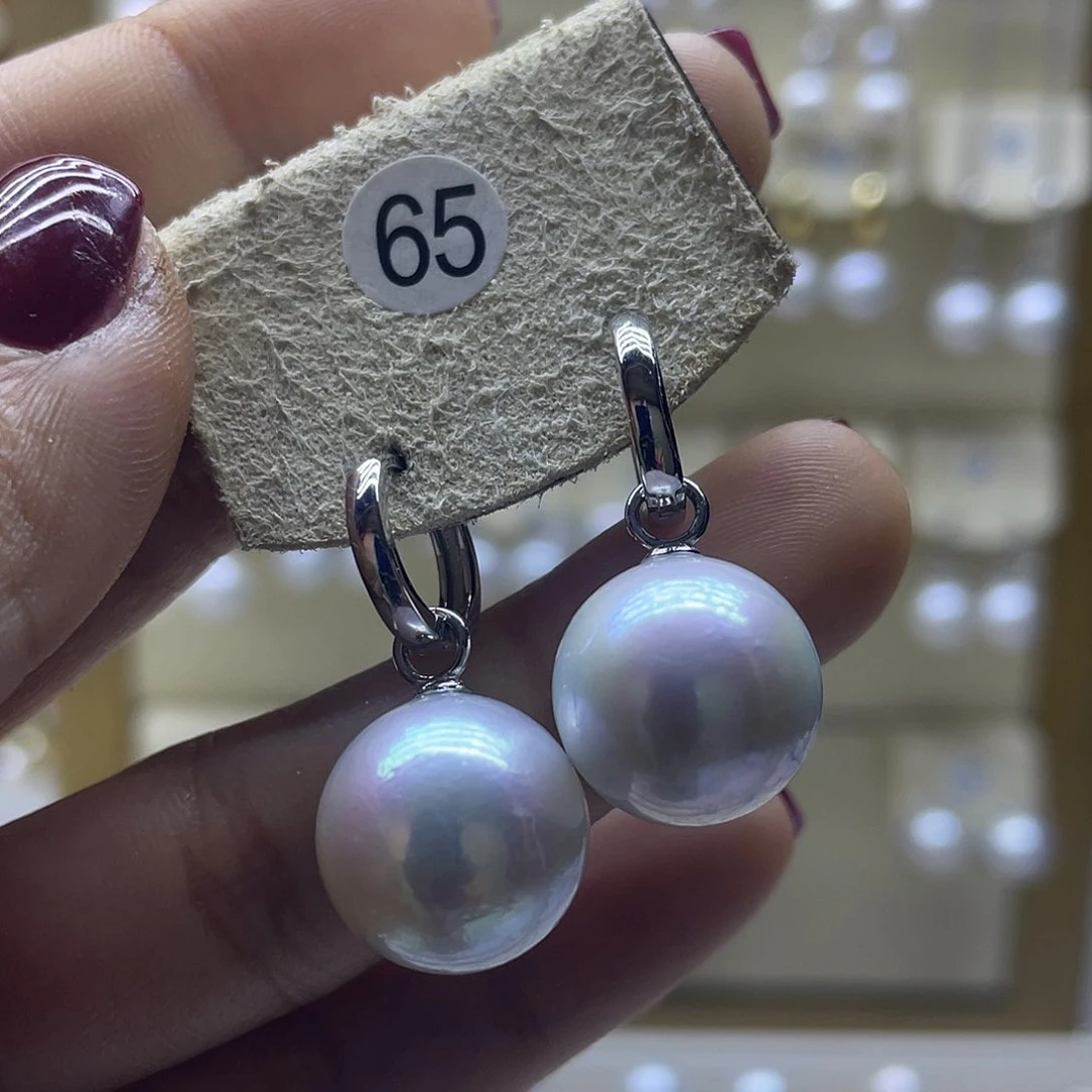 淡水珍珠耳饰银S925镶嵌