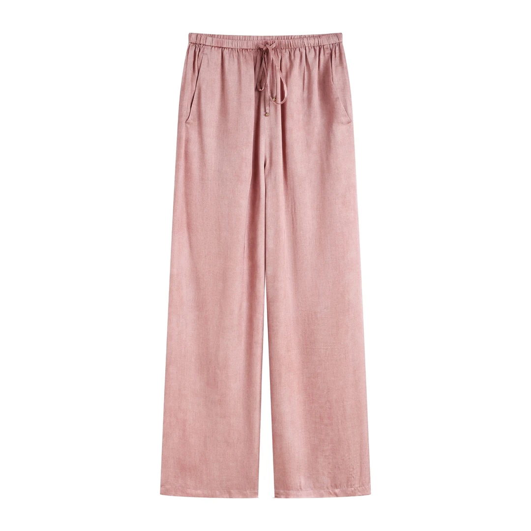 31063【雅Y订单】2025早秋新款通勤直筒西装裤薄款抽绳裤子0818