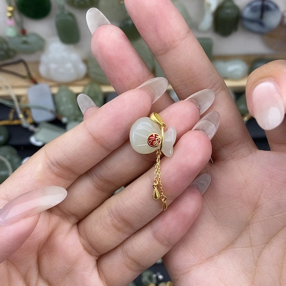 吊坠(不含链)银S925镶嵌和田玉