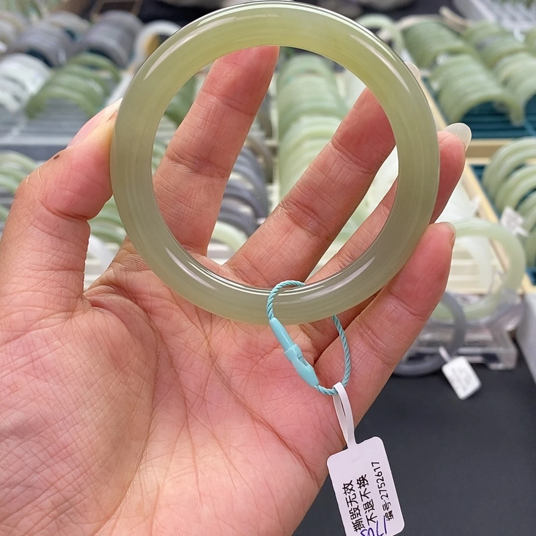 和田玉未镶嵌珠宝奇石和田玉手镯54.55