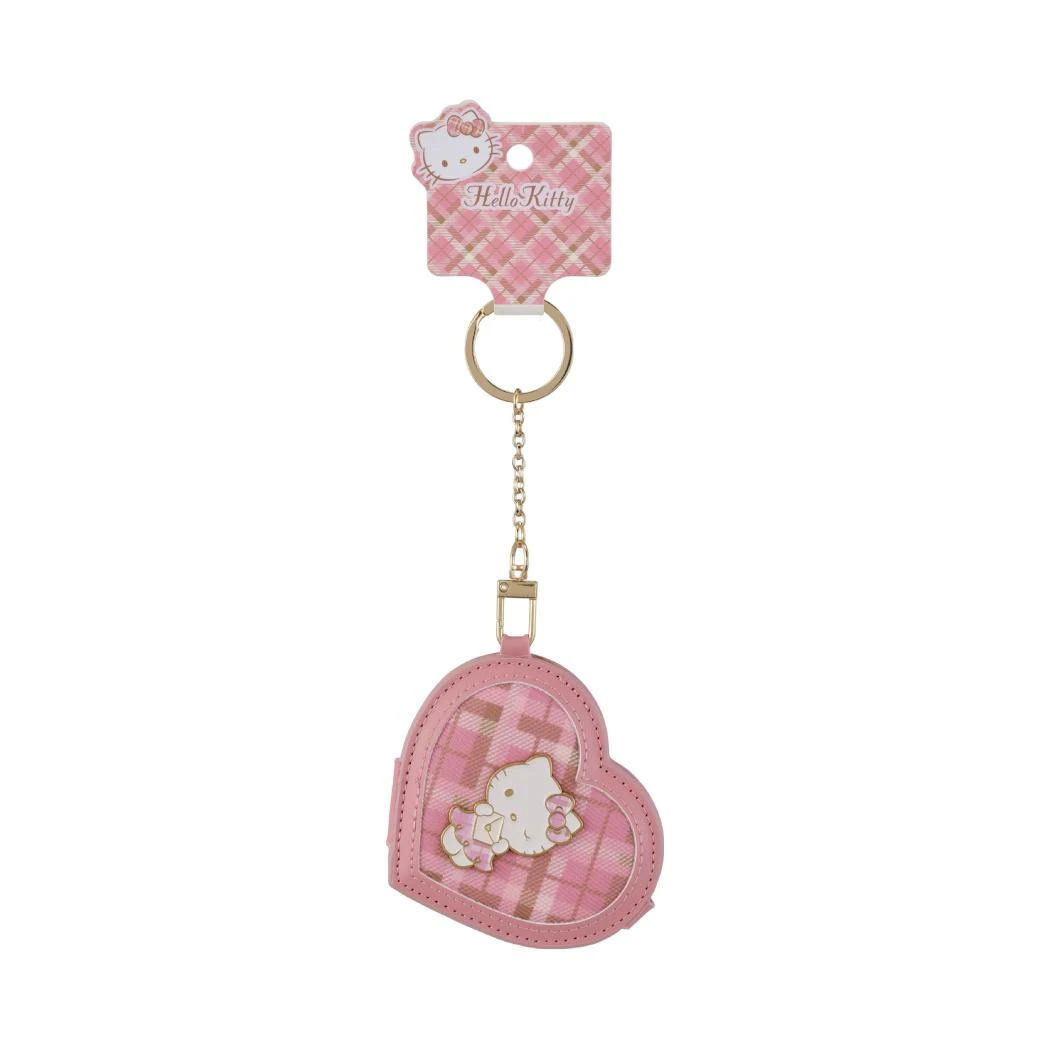 三丽鸥家族复古格纹系列镜子挂件（粉色）-Hello Kitty款