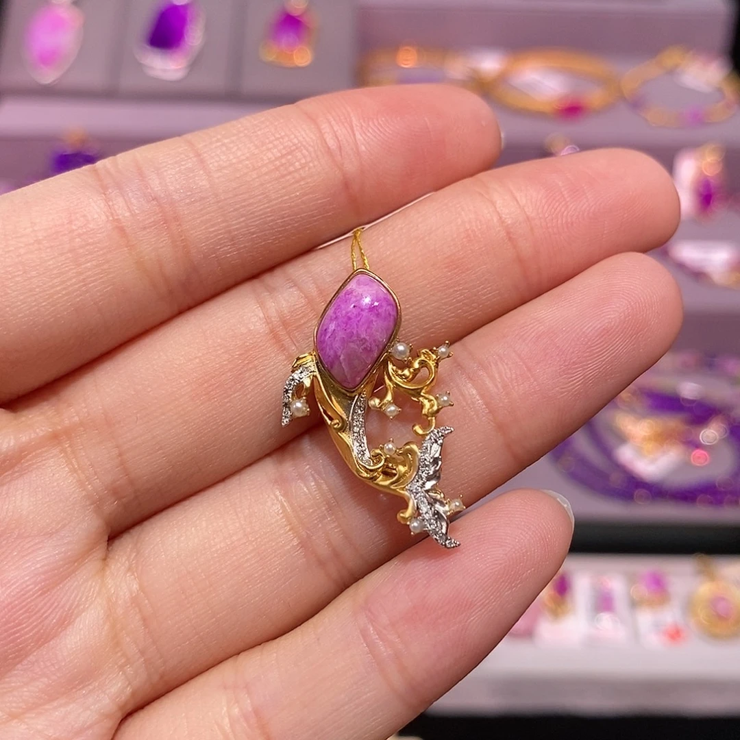 苏纪石（舒俱来）18K金镶嵌吊坠(不含链)