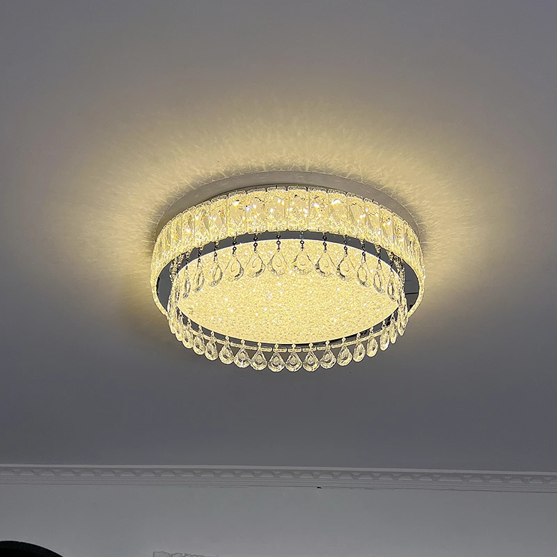 圆形轻奢客厅灯具简约现代LED水晶吸顶灯主卧室灯书房餐厅灯饰