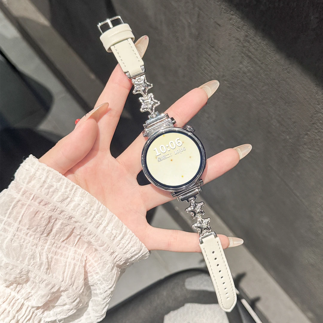 星光璀璨适用于华为gt6表带gt5皮质watch5pro手表带gt4秋冬季女款