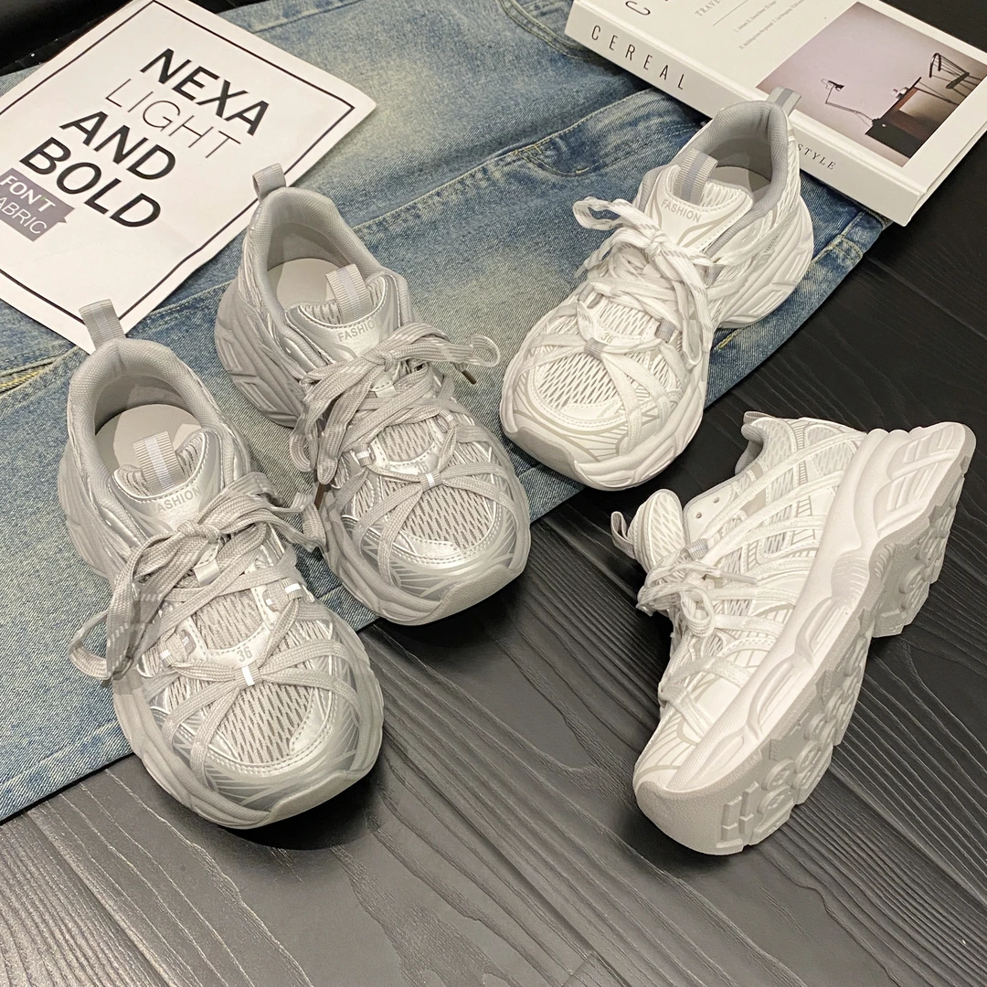 贾不假老爹鞋女款2025春季新款街拍复古小个子厚底舒适轻便运动鞋