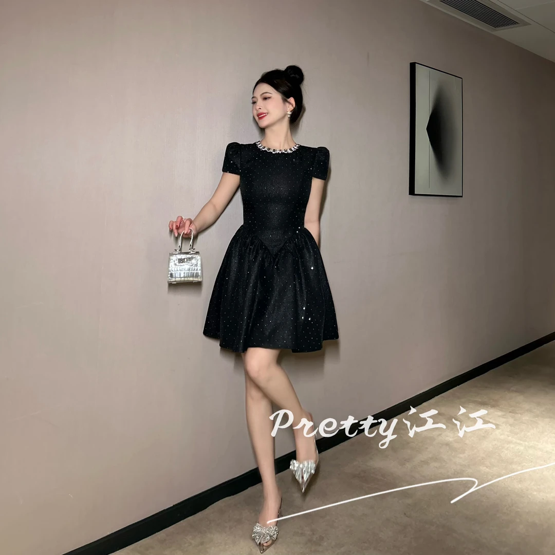 Pretty小众设计师品牌江江定制  赫本风轻奢收腰复古连衣裙21655