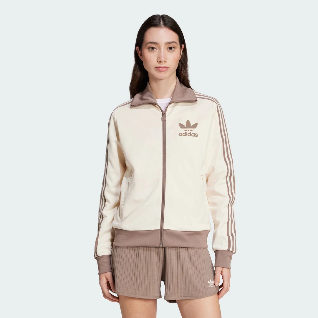 adidas/阿迪达斯三叶草女子三条杠复古休闲运动夹克外套JC5807