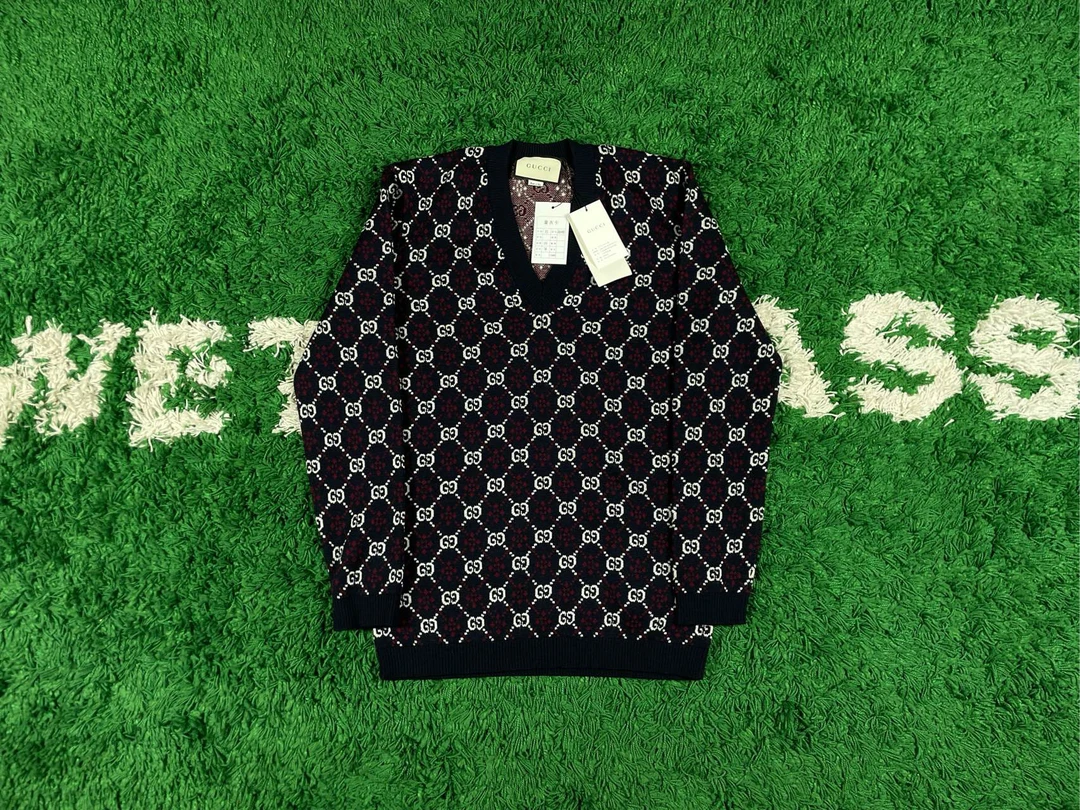 全新未使用 GUCCI/古驰 老花满LOGO毛衣 XS码 全新带吊牌 A10491