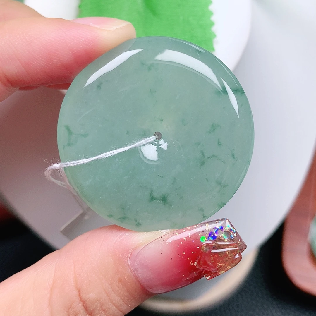 翡翠未镶嵌颈饰平安37.7-5.8