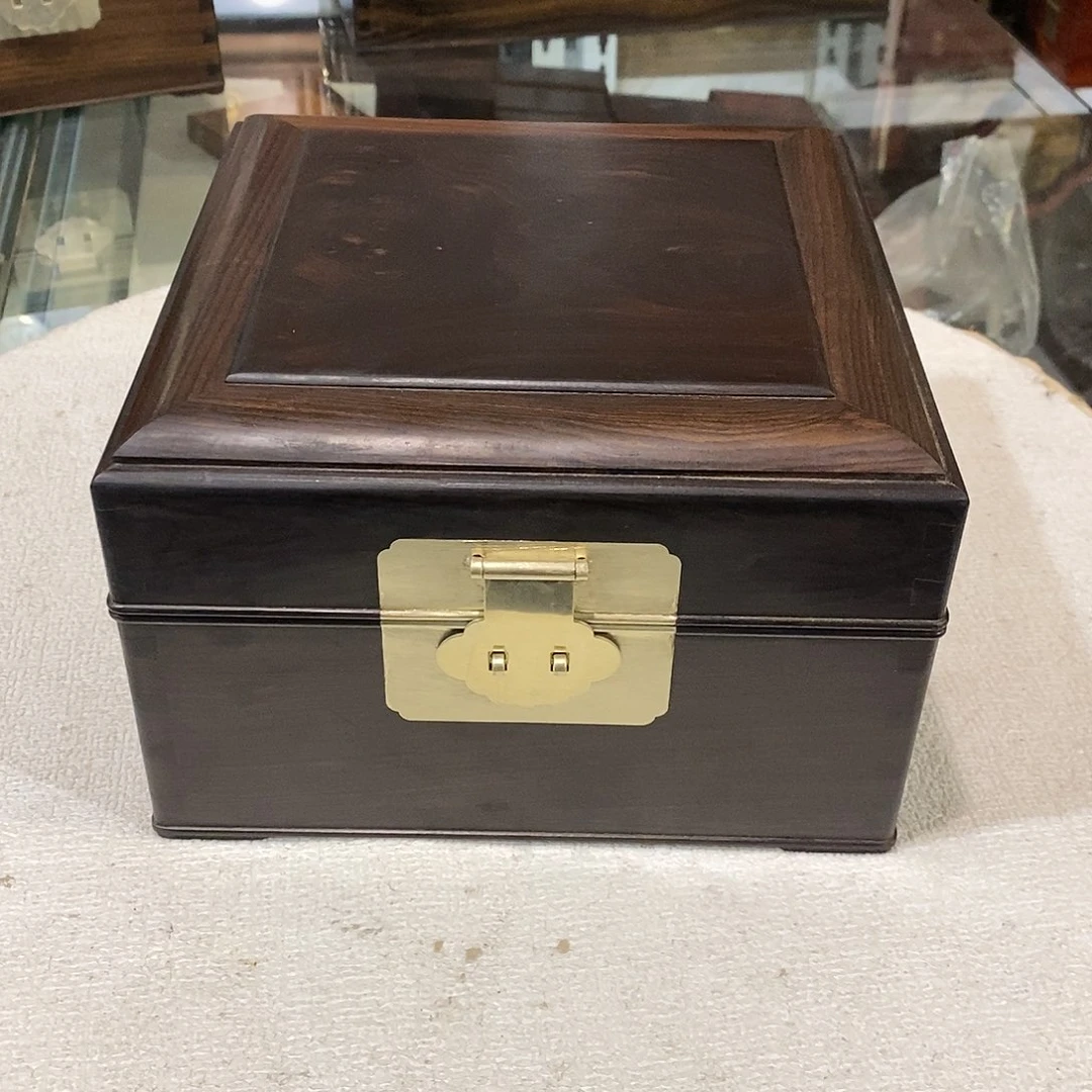 东非黑黄檀（紫光檀）独板首饰盒20/20/12.5