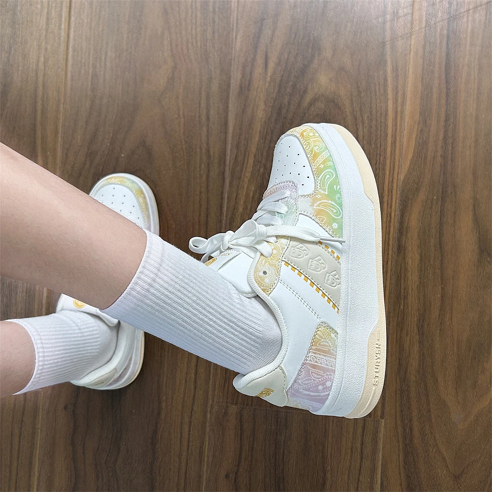 彩虹糖小众厚底休闲百搭板鞋女鞋ins潮流2025夏季新款学生运动鞋