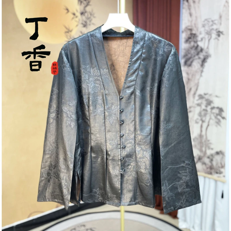 723高端时尚花萝提花高级外套女