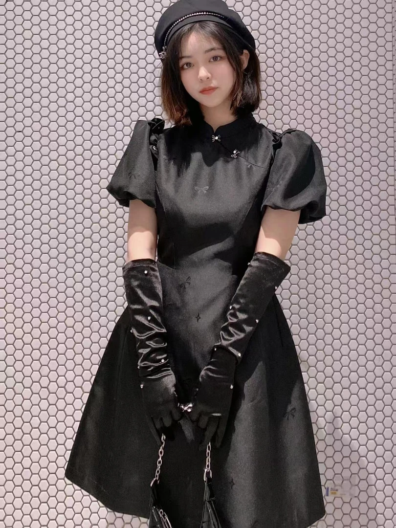 1199【0357】复古钉钻连衣裙（不含配饰）