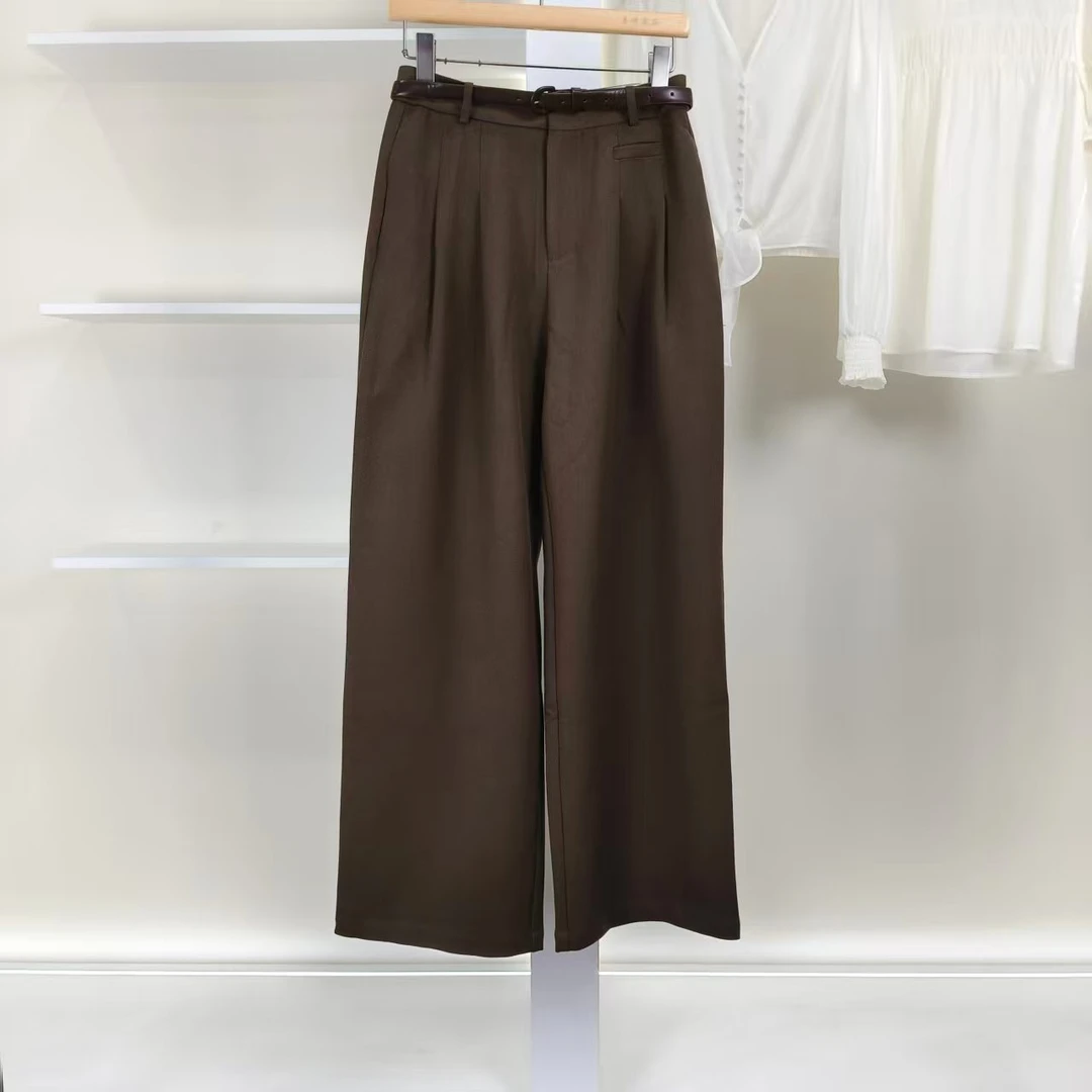 麦迪尚品【夕Y】50910261 复古纯色简约休闲裤春秋女装专柜撤柜