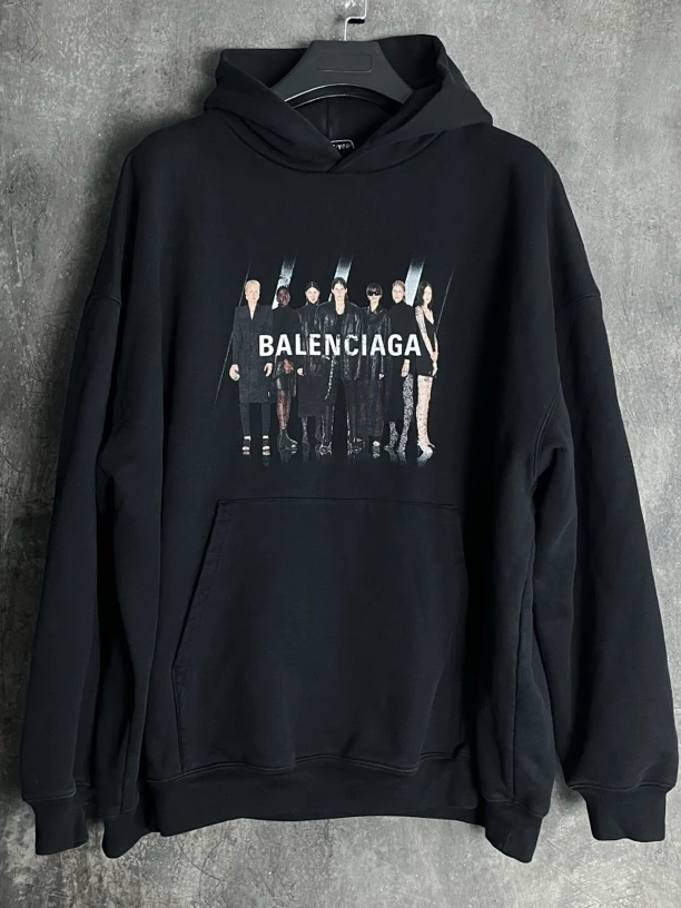 99新 Balenciaga/巴黎世家 L码*1/人像Logo印花帽衫/05236