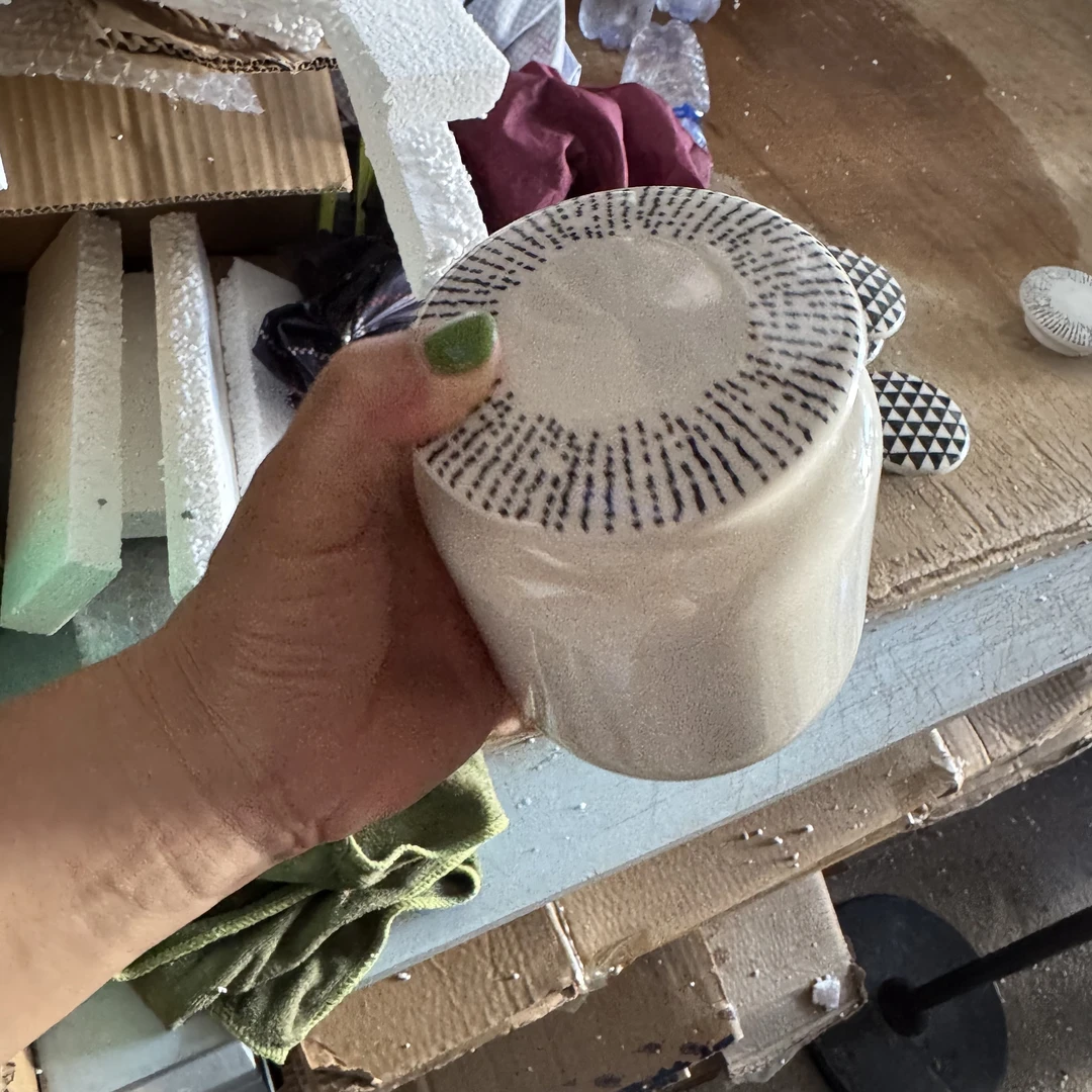 外贸尾单高温陶瓷条纹盖子配白色罐子的糖罐