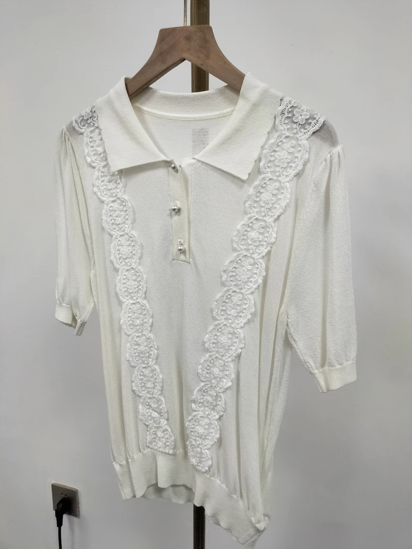 6121-翻领套头款纯色针织衫夏季毛针织衫