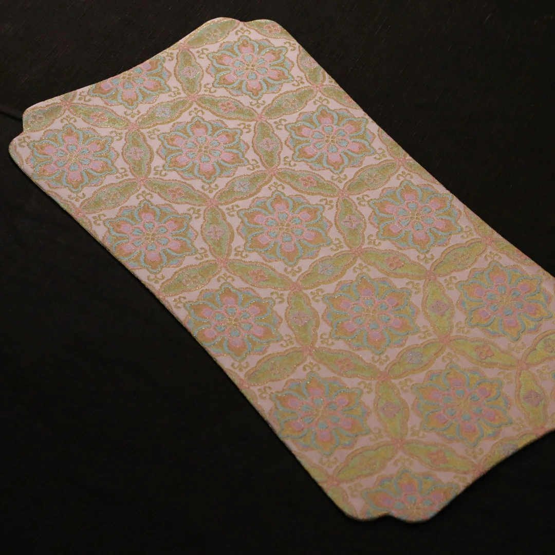 【陶珊居】<敦煌宝相>束腰海棠角织锦茶席45*24（慢蓝S0797）