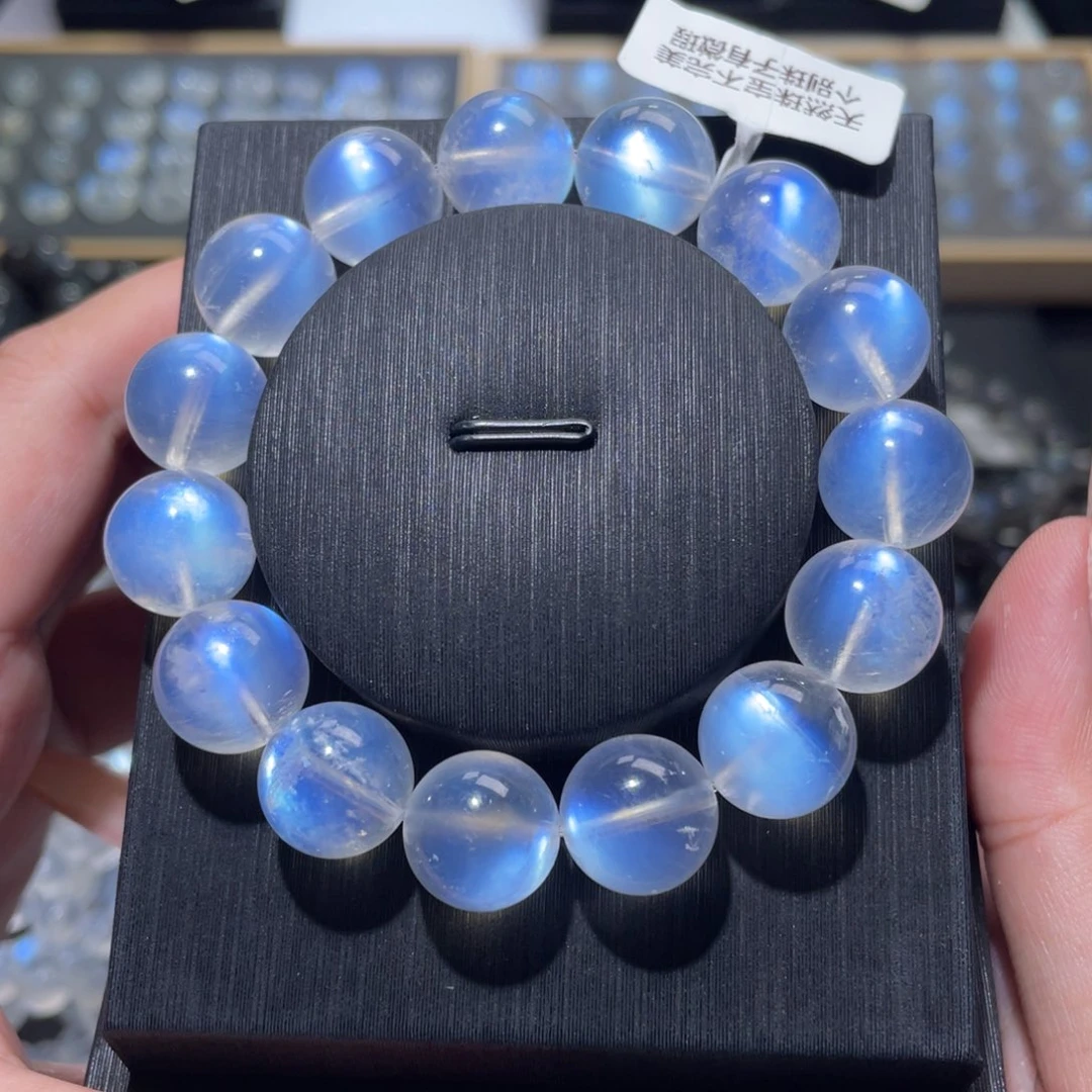 未镶嵌长石手链蓝月光手链13.5mm