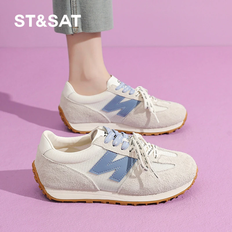 星期六复古德训鞋2025夏季新款网面透气运动鞋小众百搭软底女鞋